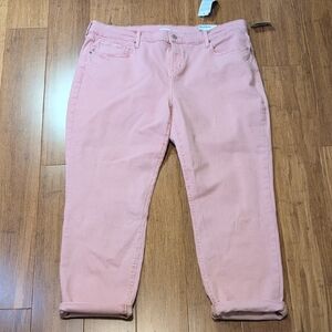 Old Navy Mid Rise Boyfriend Jeans Light Peachy Pink NWT